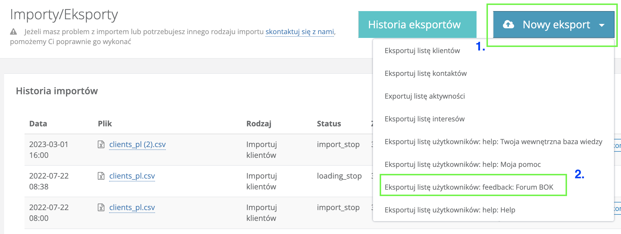 Eksport userów na forum