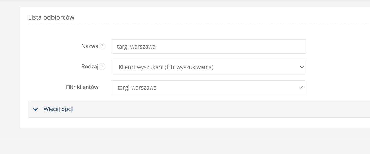 tworzenie listy odbiorcow