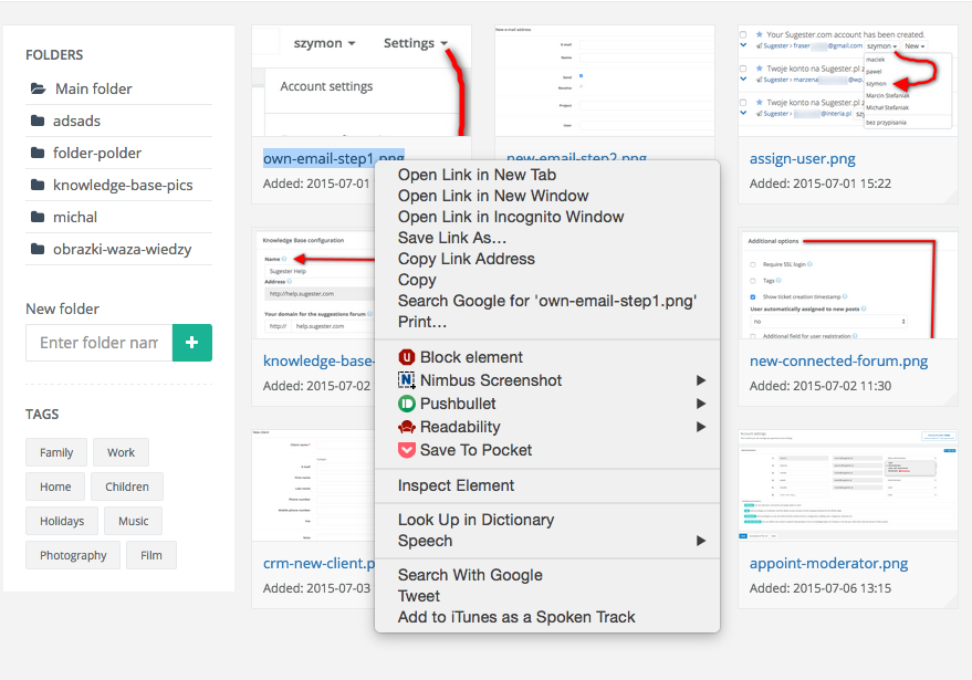 How to get a shareable link to your Sugester files