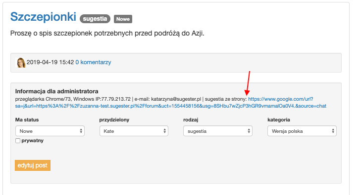 screenshot zuzanna test