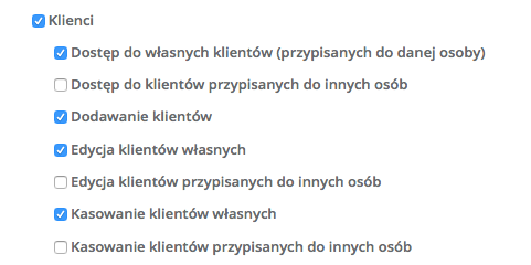 role uprawnienia handlowiec pracownik dzialu