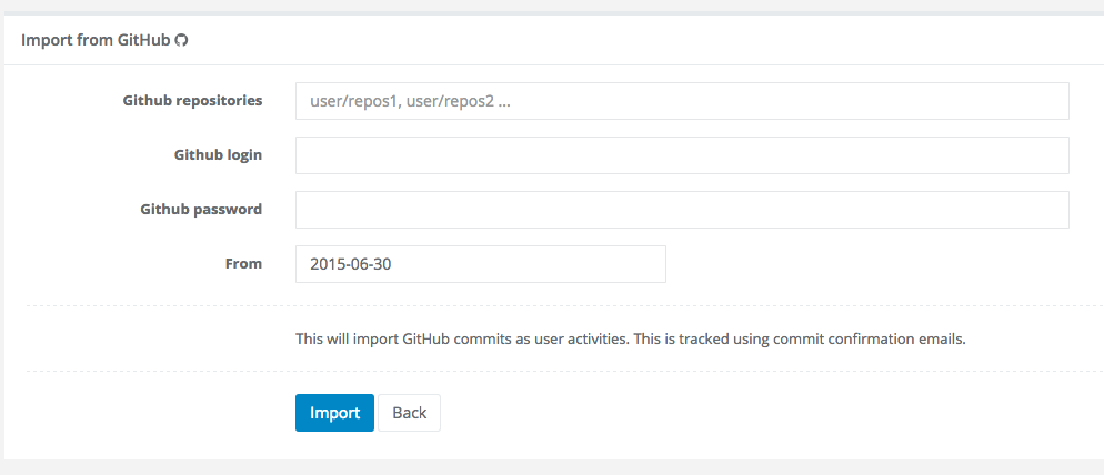 Track GitHub commits as activities