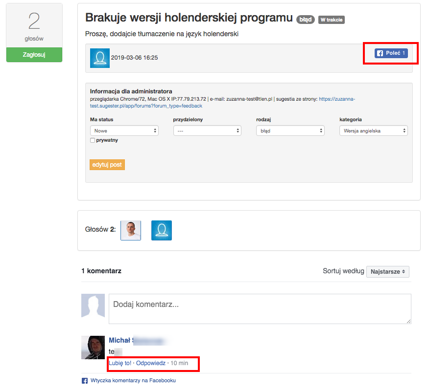screenshot zuzanna test