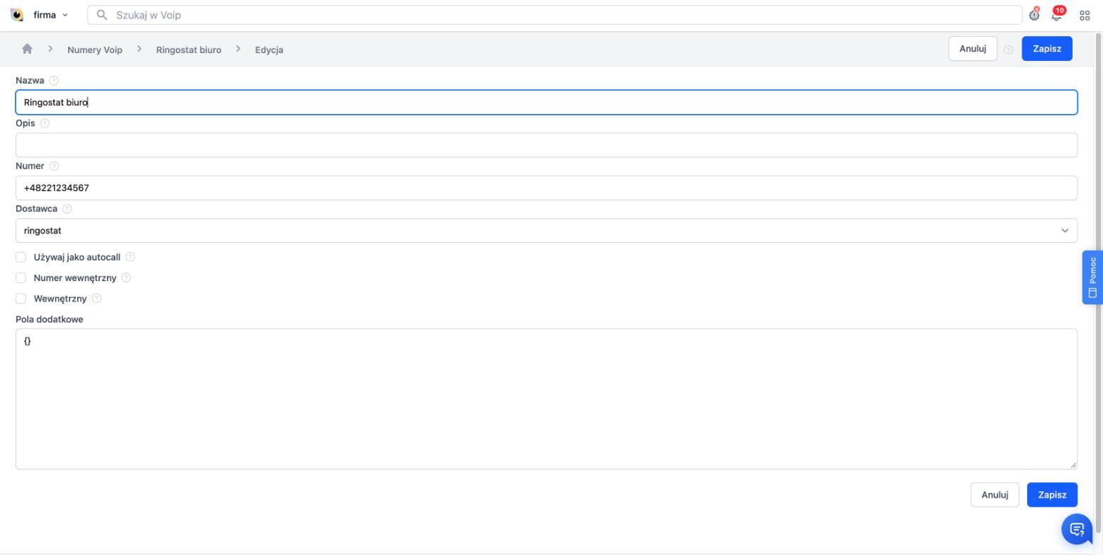Numer VoIP z dostawcą Ringostat