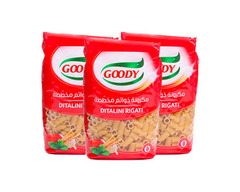 قودي - مكرونة خواتم مخططة ٣*٥٠٠ غرام
