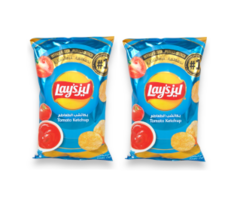ليز - رقائق البطاطس بنكهة الكاتشب ٢*١٥٥ غرام