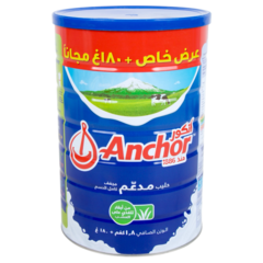 أنكور حليب مجفف مدعم كامل الدسم (عرض خاص) ١٨٠٠+١٨٠ غرام