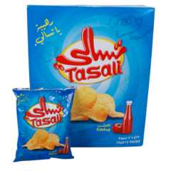 تسالي رقائق البطاطس بالكاتشب ١٢ عبوة