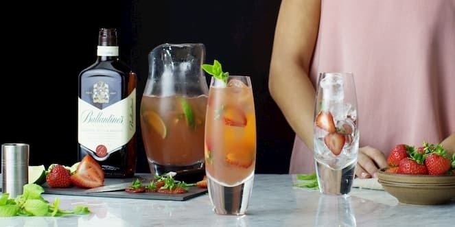 Ballantine’s Summer Scotch Whisky Cocktail Strawberry Fix