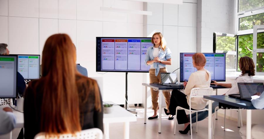Corporate Training In A Black Classroom