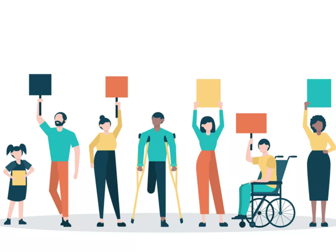 Illustrasjon av gruppe mennesker