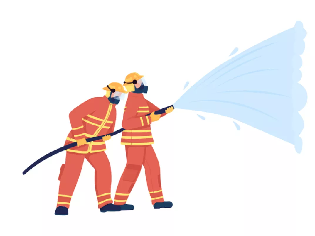 Illustrasjon av brannkonstabler