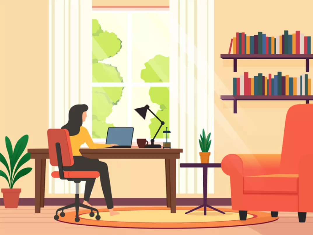 Illustrasjon hjemmekontor