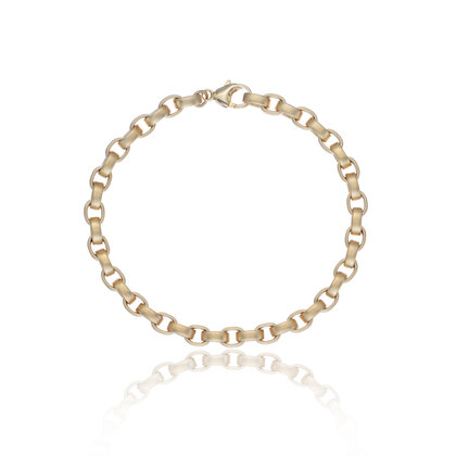 Men's chunky Golden Frost Bracelet in sterling silver overlaid with 18ct gold