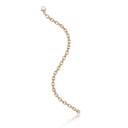 Men's chunky Golden Frost Bracelet in sterling silver overlaid with 18ct gold