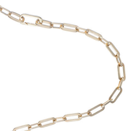 Close up with our popular men's 5.5mm square link trace chain in sterling silver overlaid with 18ct gold and lightly sandblasted to create a refined shimmer  