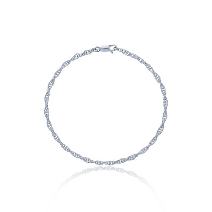 Men's Silver Rope Bracelet - interwoven links in sterling silver echo the design of traditional, nautical ropes