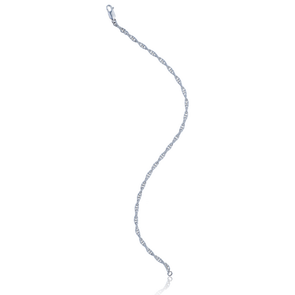 Men's Silver Rope Bracelet - interwoven links in sterling silver echo the design of traditional, nautical ropes