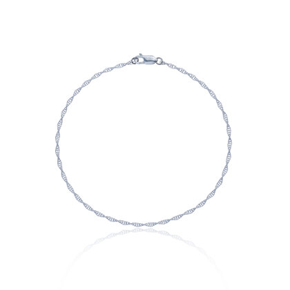 Men's Silver Rope 1.8mm Bracelet - braided, spiral links mimic a traditional ship rope structure and strength