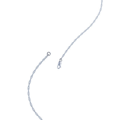 Close up of our men's Silver Rope 1.8mm Bracelet with its braided, spiral links echoing a traditional ship rope structure 