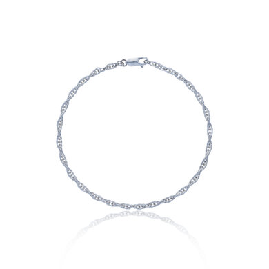 Men's Silver Rope Bracelet - interwoven links in sterling silver echo the design of traditional, nautical ropes