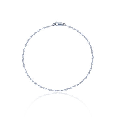 Men's Silver Rope 1.8mm Bracelet - braided, spiral links mimic a traditional ship rope structure and strength