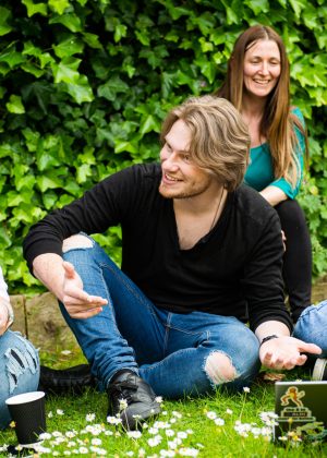 Students on a field