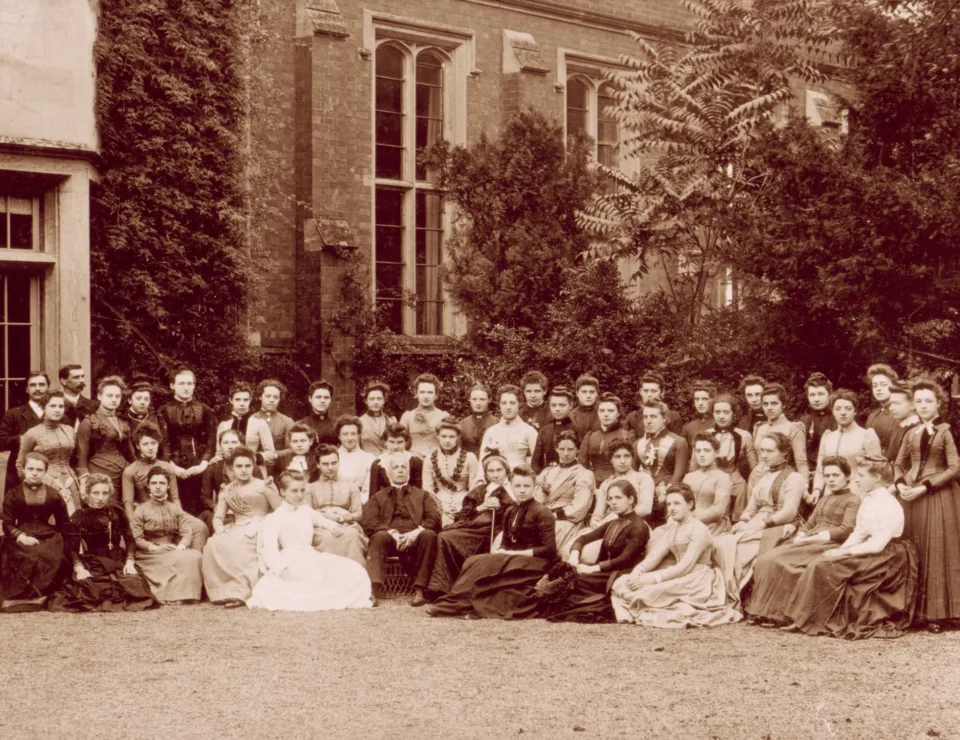 Canon Nelson with Students