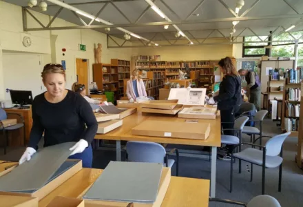 Art and Design trainees exploring NAEA archive