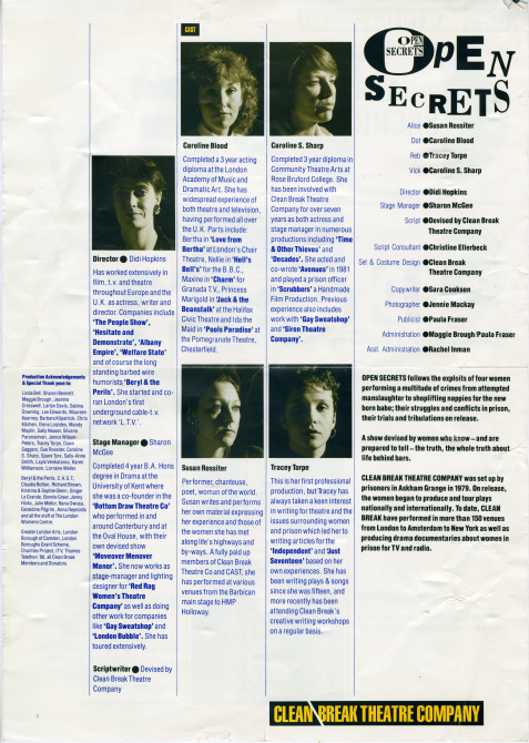 A scan of a Open Secrets poster from 1989 which is in our archive.