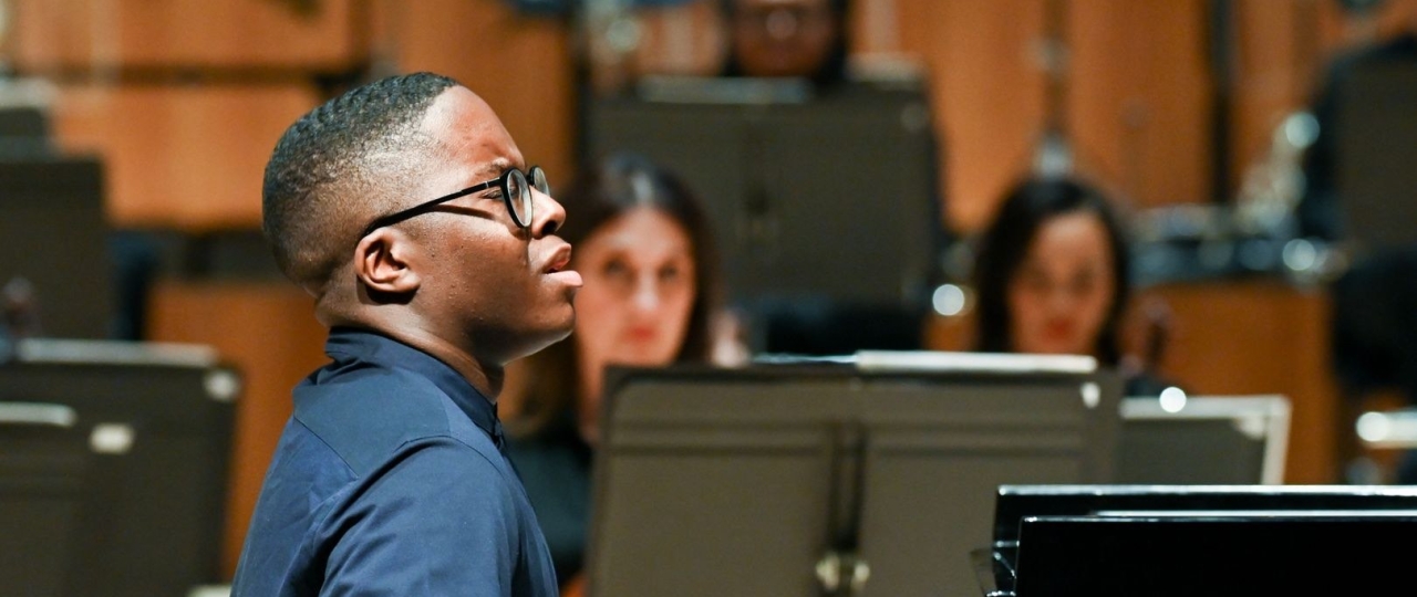 Press image for Amiri Harewood lunchtime concert.