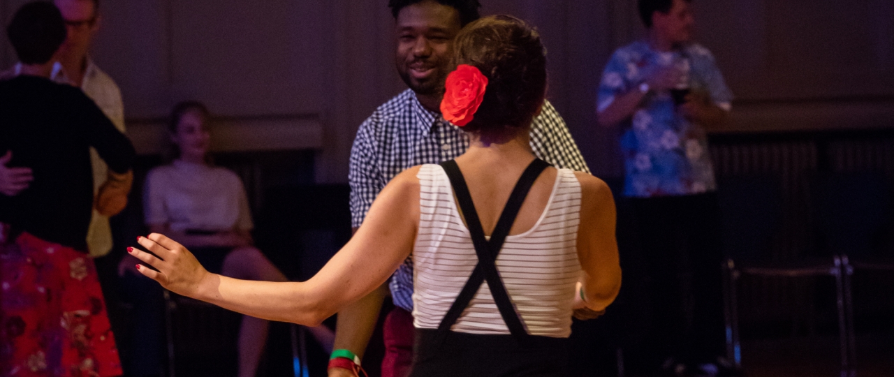 Image of people dancing at a Bishopsgate Swing event.