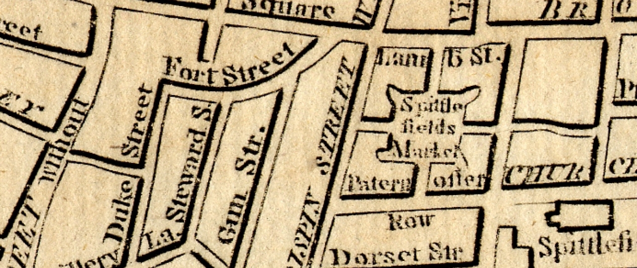 Old map of Bishopsgate, London
