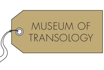 The Museum of Transology logo, which is the organisation's name in a brown tag label.