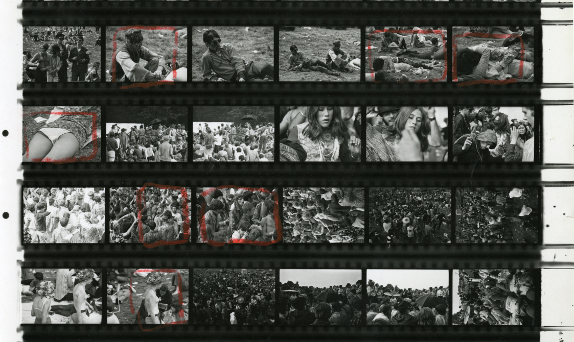 Negatives of a Rolling Stones' performance.