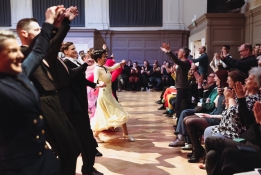 Image from The Pink Jukebox Trophy 2025. Competitors receiving applause from crowd.