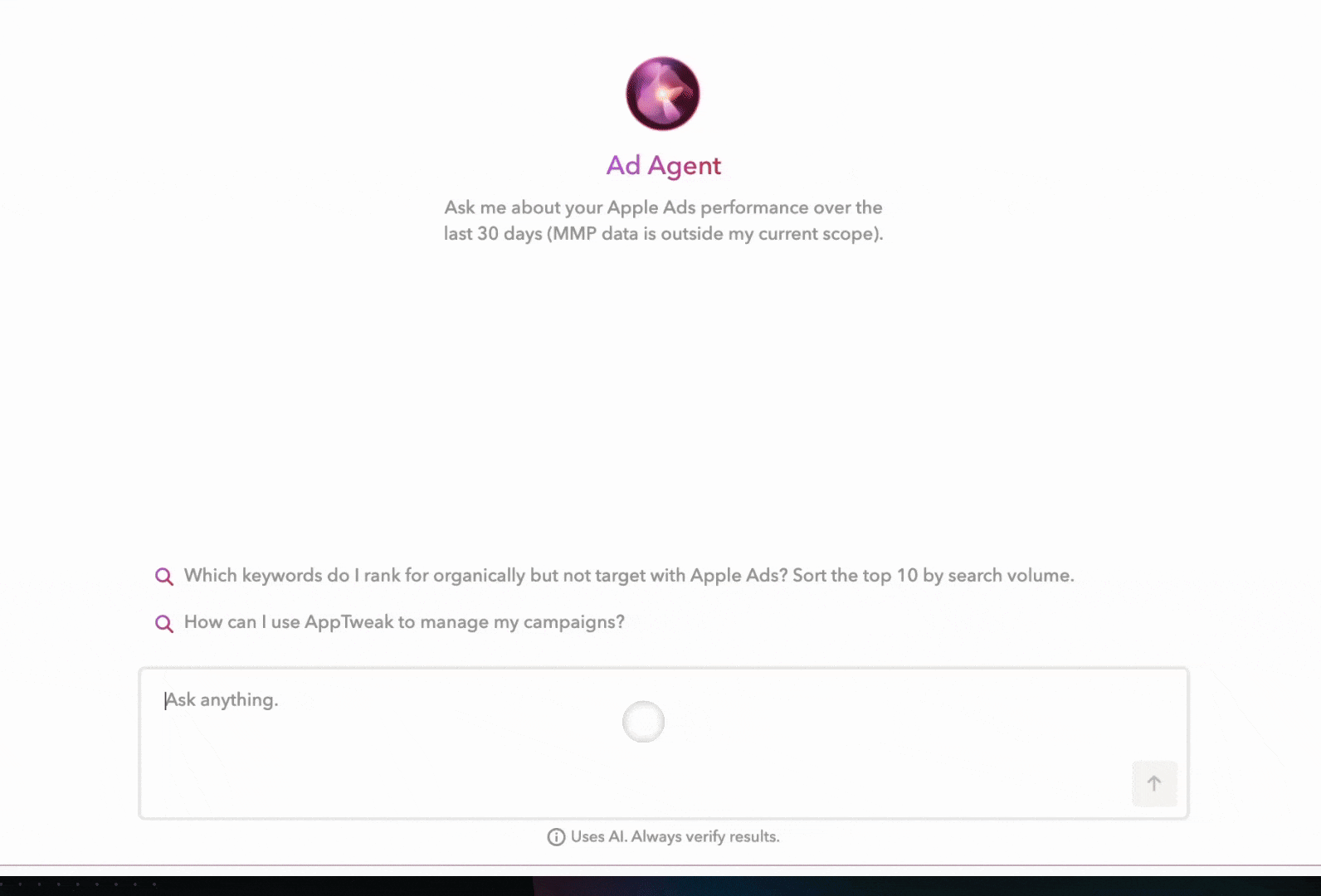 Analyze Apple Ads campaigns with AI agent