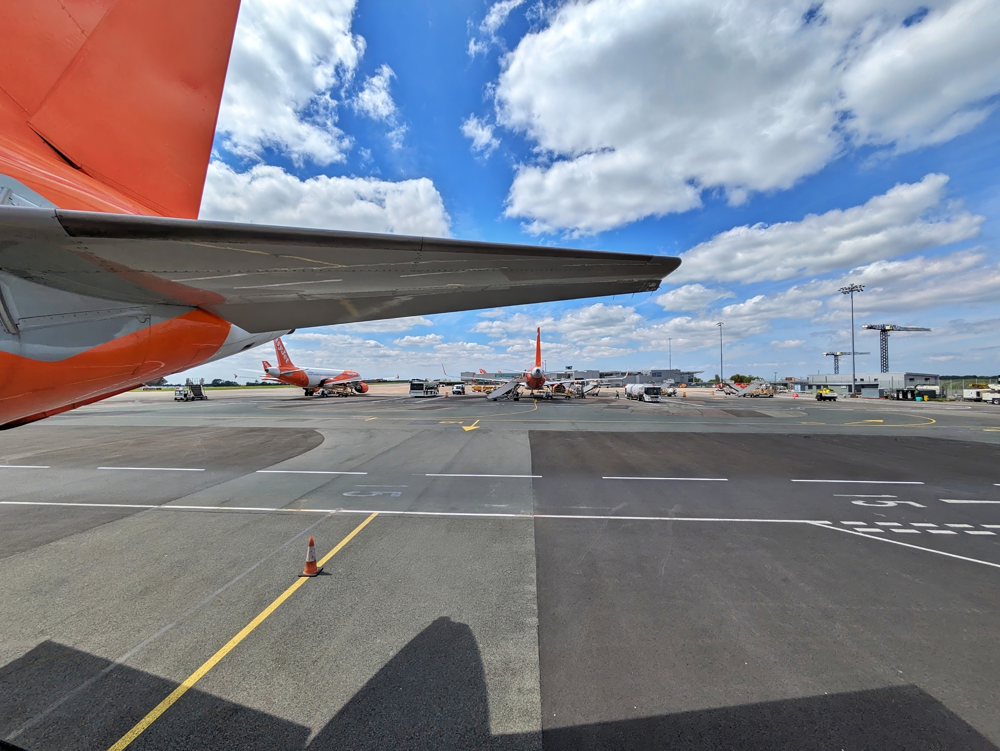 Airplane taking off at Bristol Airport