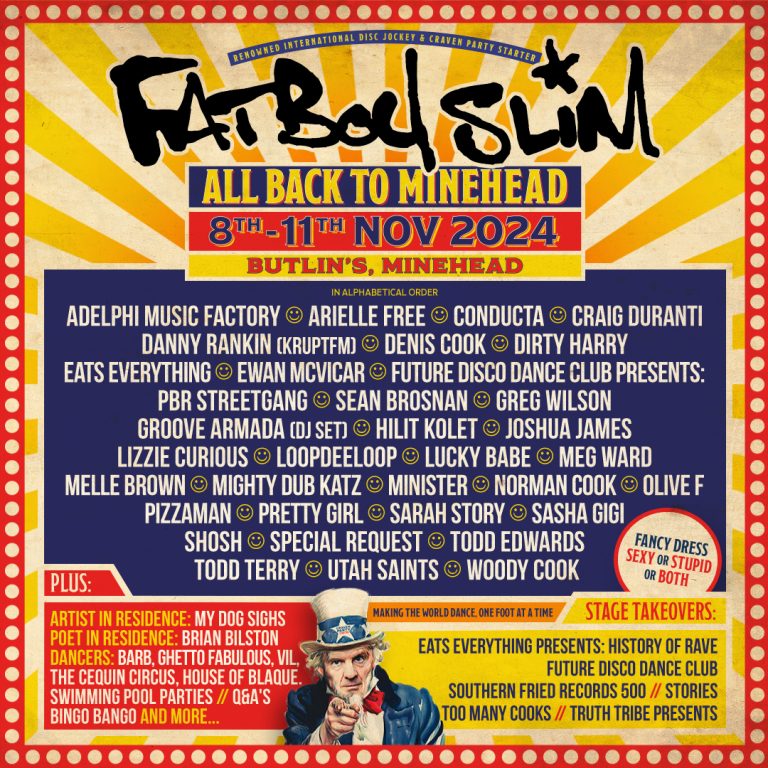 Fatboy Slim Announces Lineup For 2024's “All Back To Minehead