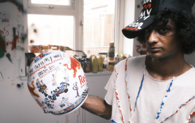 Arvid Lindblad Celebrates First Home Grand Prix With Special Helmet In Collaboration With British-Indian Artist Navinder Nangla
