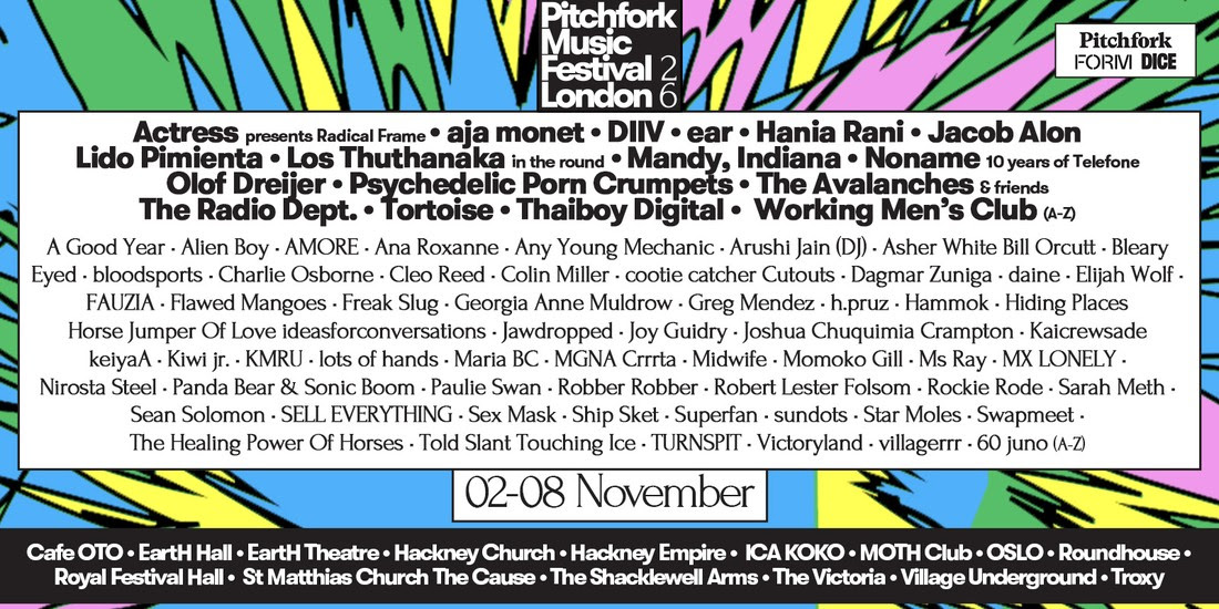 Pitchfork Music Festival London announces second wave of names for the exciting 2026 edition