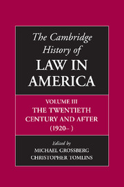 Cover of 'The Cambridge History of Law in America'