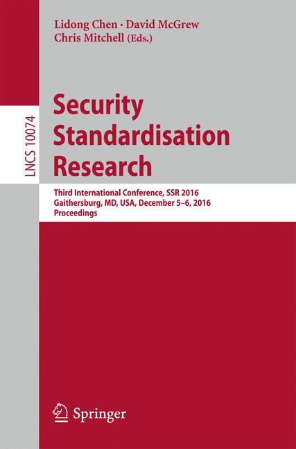 Cover of 'Security Standardisation Research'