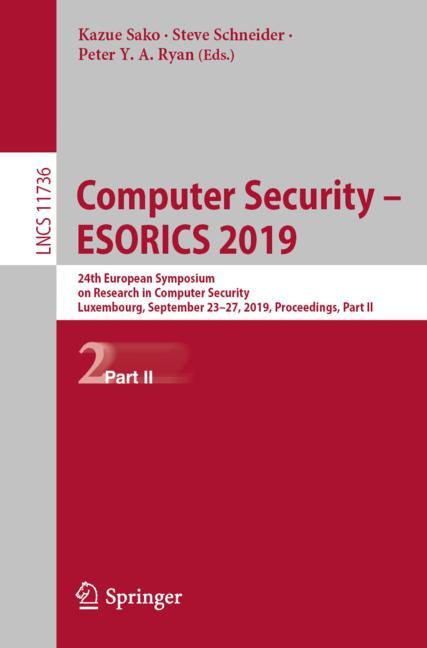 Cover of 'Computer Security – ESORICS 2019'