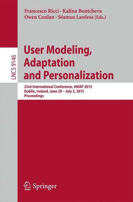 Cover of 'User Modeling, Adaptation and Personalization'