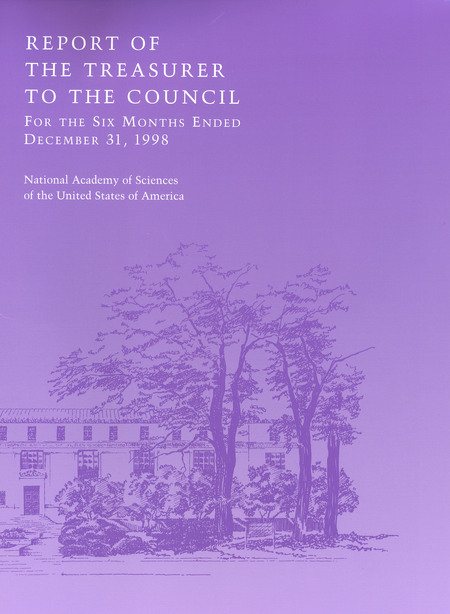 Cover of 'Report of the Treasurer to the Council For the Six Months Ended December 31, 1998'