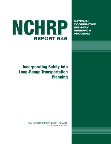 Cover of 'Incorporating Safety into Long-Range Transportation Planning'