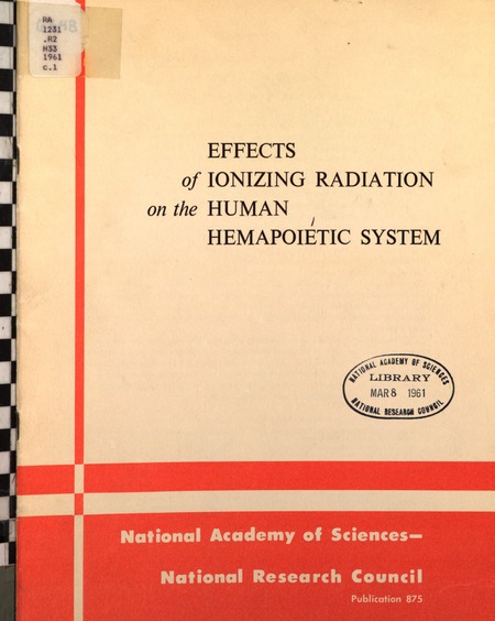 Cover of 'Effects of Ionizing Radiation on the Human Hemapoietic System'