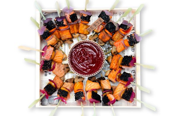 20 Brochettes de Saumon en pics