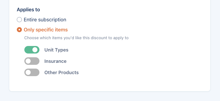 Discount applies to